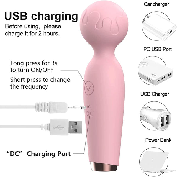 Upgraded Mini Back Massager - Cordless Body Massager with 10 Powerful Vibration Mode for Body Relieves Neck Shoulder Back Waist Leg Muscle Tension